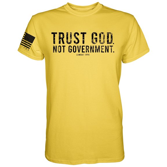 Combat Iron Trust God. Not Government. Men's T-Shirt L / Yellow