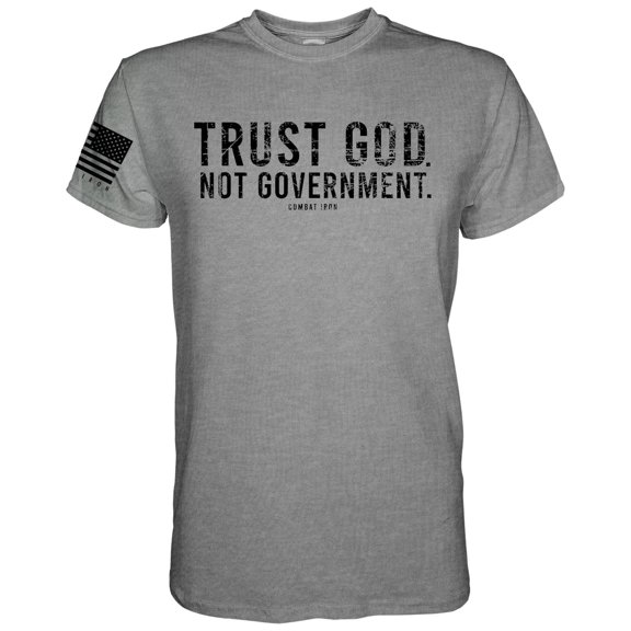 Combat Iron Trust God. Not Government. Men's T-Shirt S / Gray