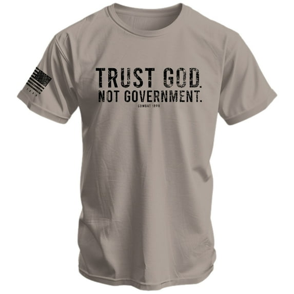 Combat Iron Trust God. Not Government. Men's T-Shirt S / Tan