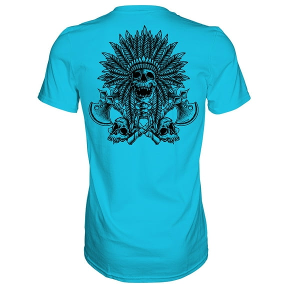 Warrior Spirit Indian Head Men's T-Shirt S / Tahiti Blue