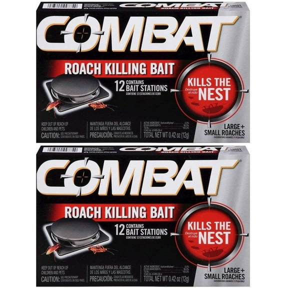 Combat Large and Small Roaches Killing Bait Stations, 12 Count (Pack of 2) Total 24 Bait Stations