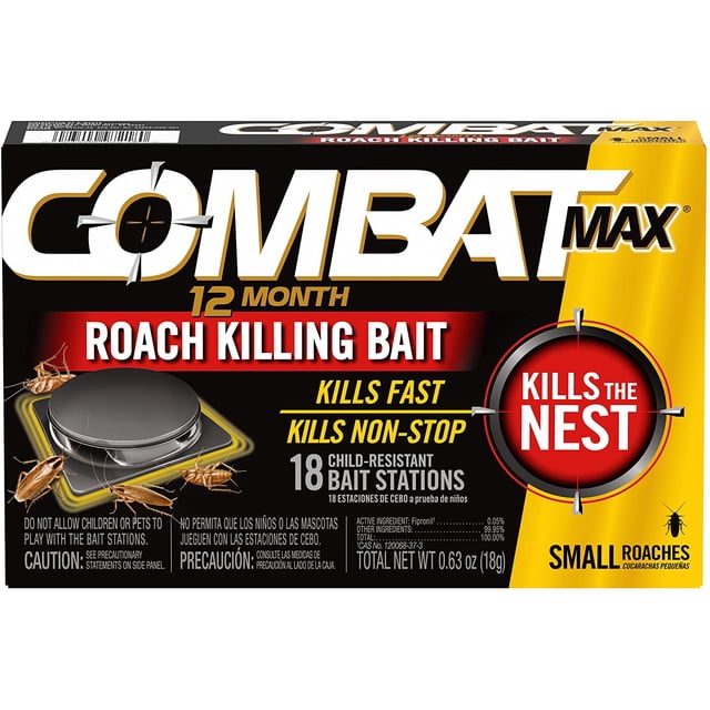 Small Combat Unit Combat Max 12 Month Roach Killing Bait, Small Roach Bait Station, Child ...
