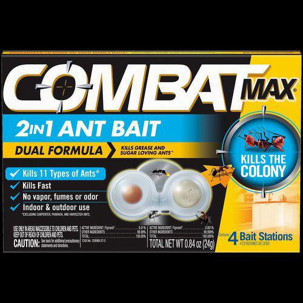 Combat Max Indoor & Outdoor Kills the Colony Ants Bait Stations Carton ...