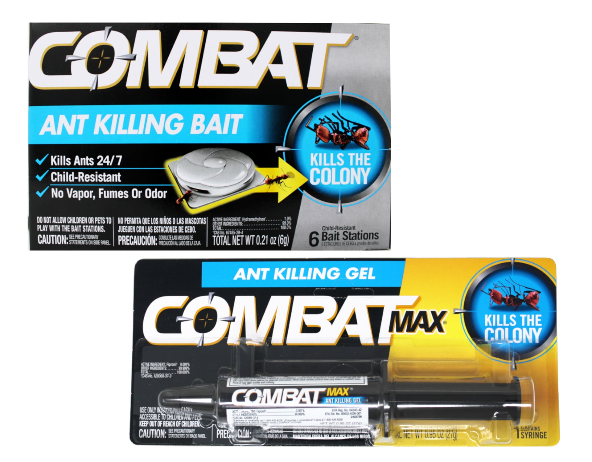 Combat Max Ant Killing Bait Stations, Indoor and Outdoor Use, 6 Count & Combat Indoor and