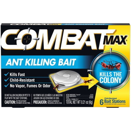 Combat Max Ant Killing Bait, Indoor & Outdoor Ant Killer Stations, 6 Count