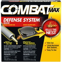 Combat Max Defense System Brand, Small Roach Killing Bait 12 Count and Roach Killing Gel 1 Count