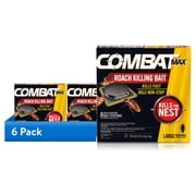 (6 pack) Combat Max Roach Killing Bait Station for American Roaches & Other Large Roaches, 8 Count