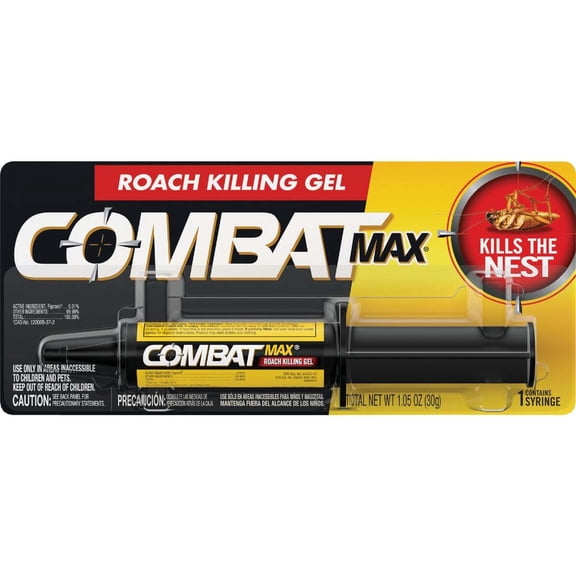 Combat Max Roach Killing Gel for Indoor and Outdoor Use,1 Syringe, 1.05 fl oz
