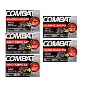 Combat Roach Killing Bait Stations for Small and Large Roaches, 12 Count - 5 Pack