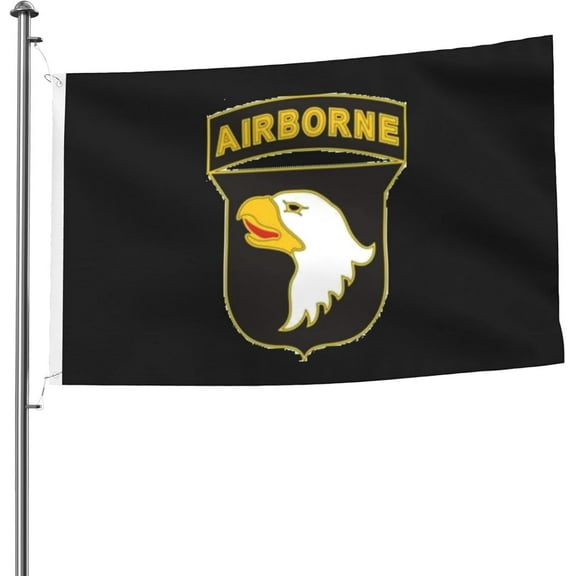 Combat Service Identification Badge Of The 101st Airborne Division Flag 5x8 Ft Heavy Duty Durable Double-Sided Outdoor Decorative Banner Home Patio Flags Yard Welcome Flag