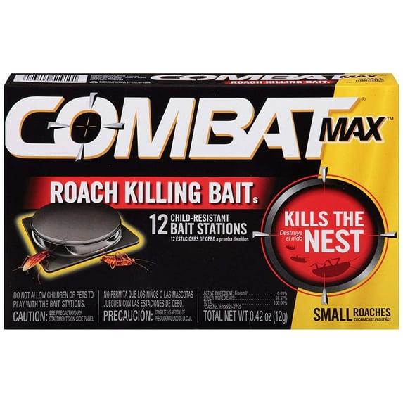 Combat Source Kill Max R1 Roach Bait - Child-Resistant, Indoor Use - 12 Count
