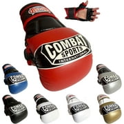 Combat Sports Max Strike MMA Training Gloves, Open Palm Fingerless Gloves for MMA, Muay Thai, and Kickboxing, Red, Extra Large