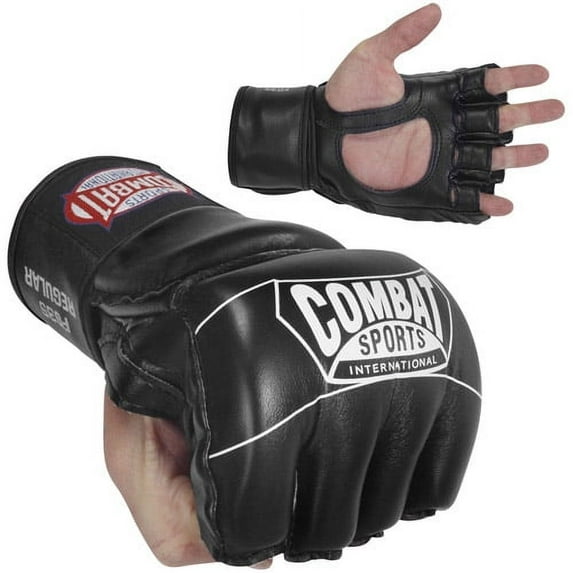 Combat Sports Pro Style MMA Gloves Grappling Sparring Kickboing Muay Thai Punching Bag Training Adult Small Black