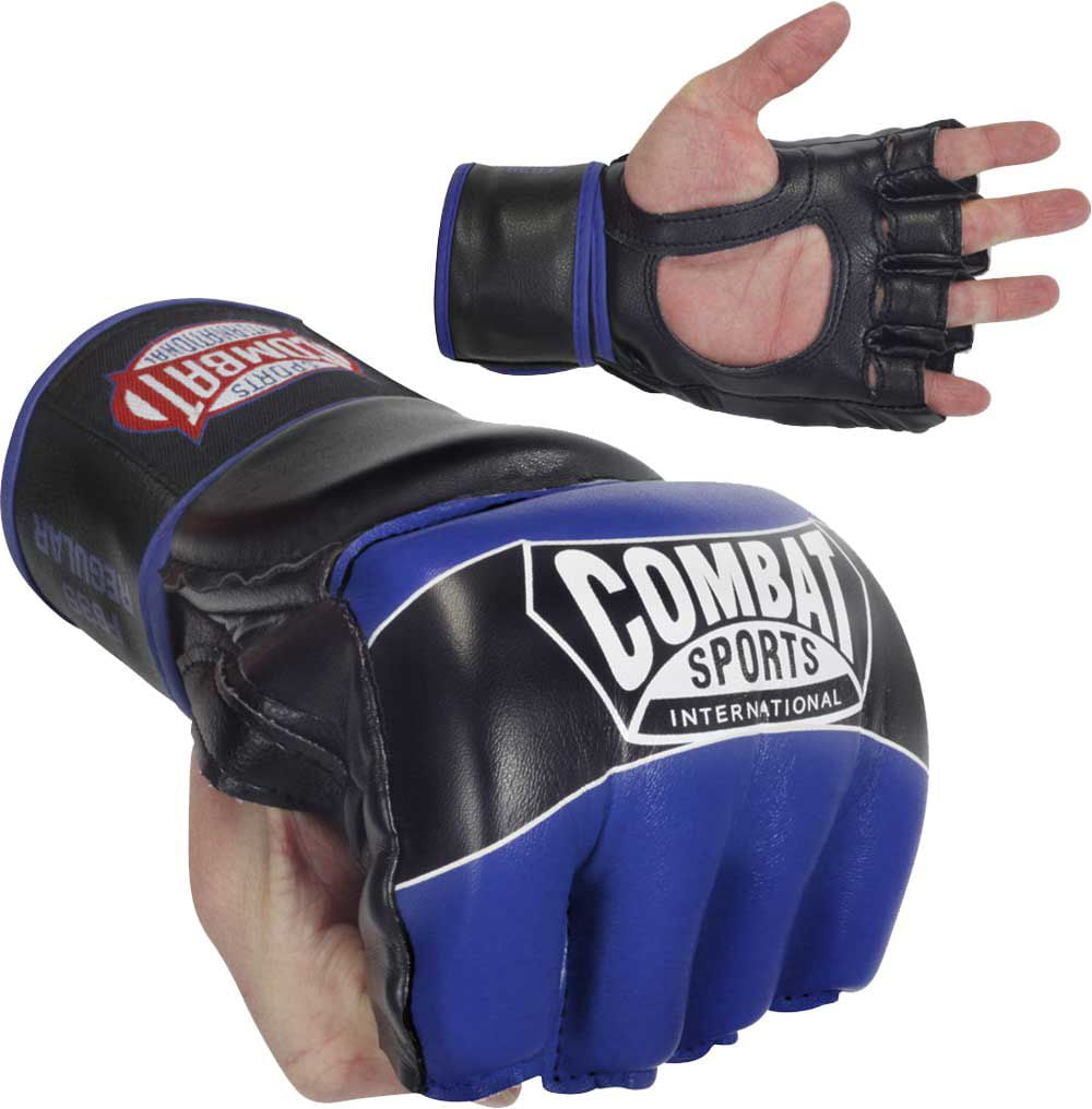 Combat Sports Pro Style MMA Gloves Grappling Sparring Kickboing Muay Thai Punching Bag Training Adult Small Blue