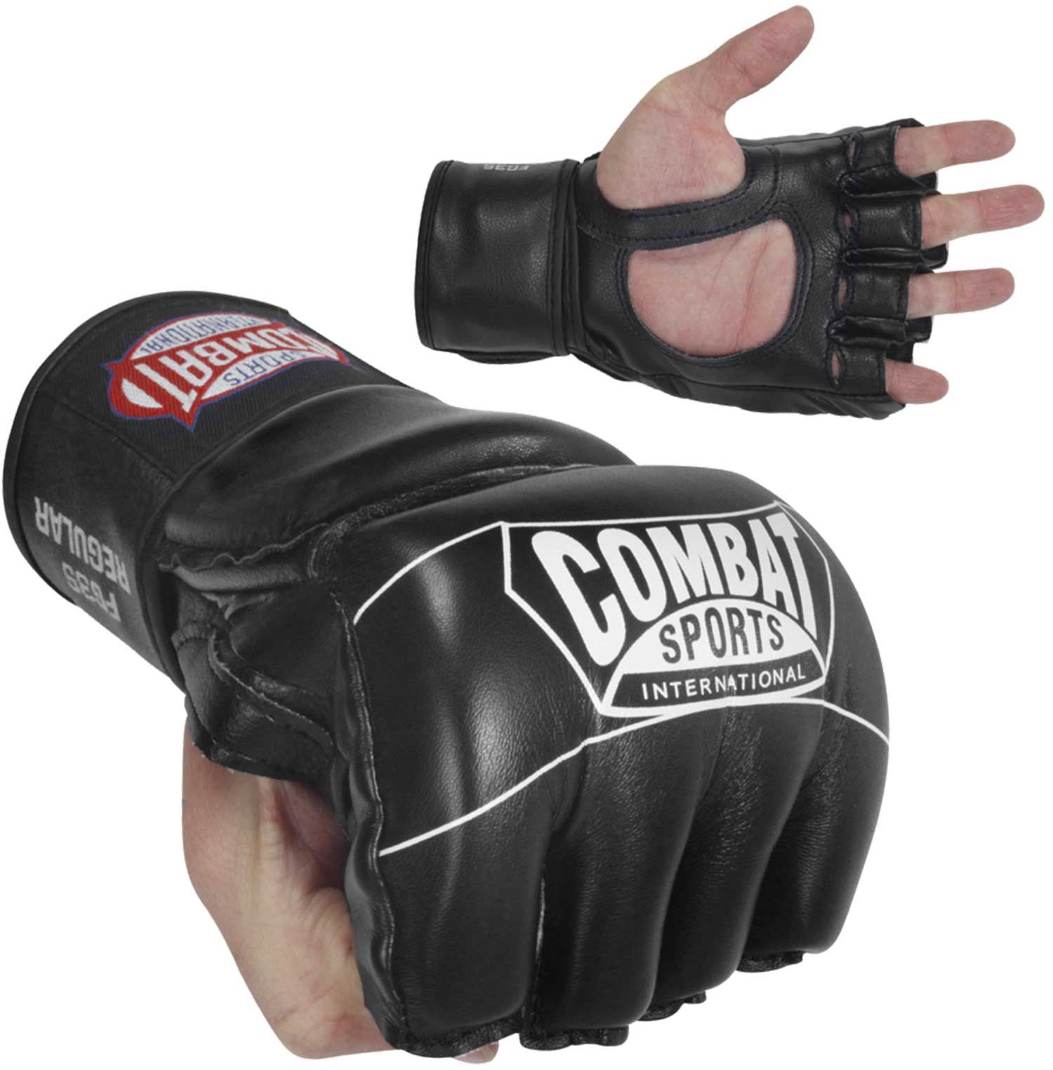 Combat Sports Pro Style MMA Gloves Grappling Sparring Kickboing Muay Thai Punching Bag Training Youth Large Black