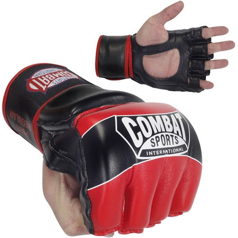 Combat Sports Pro Style MMA Gloves Grappling Sparring Kickboing Muay Thai Punching Bag Training Youth Medium Red