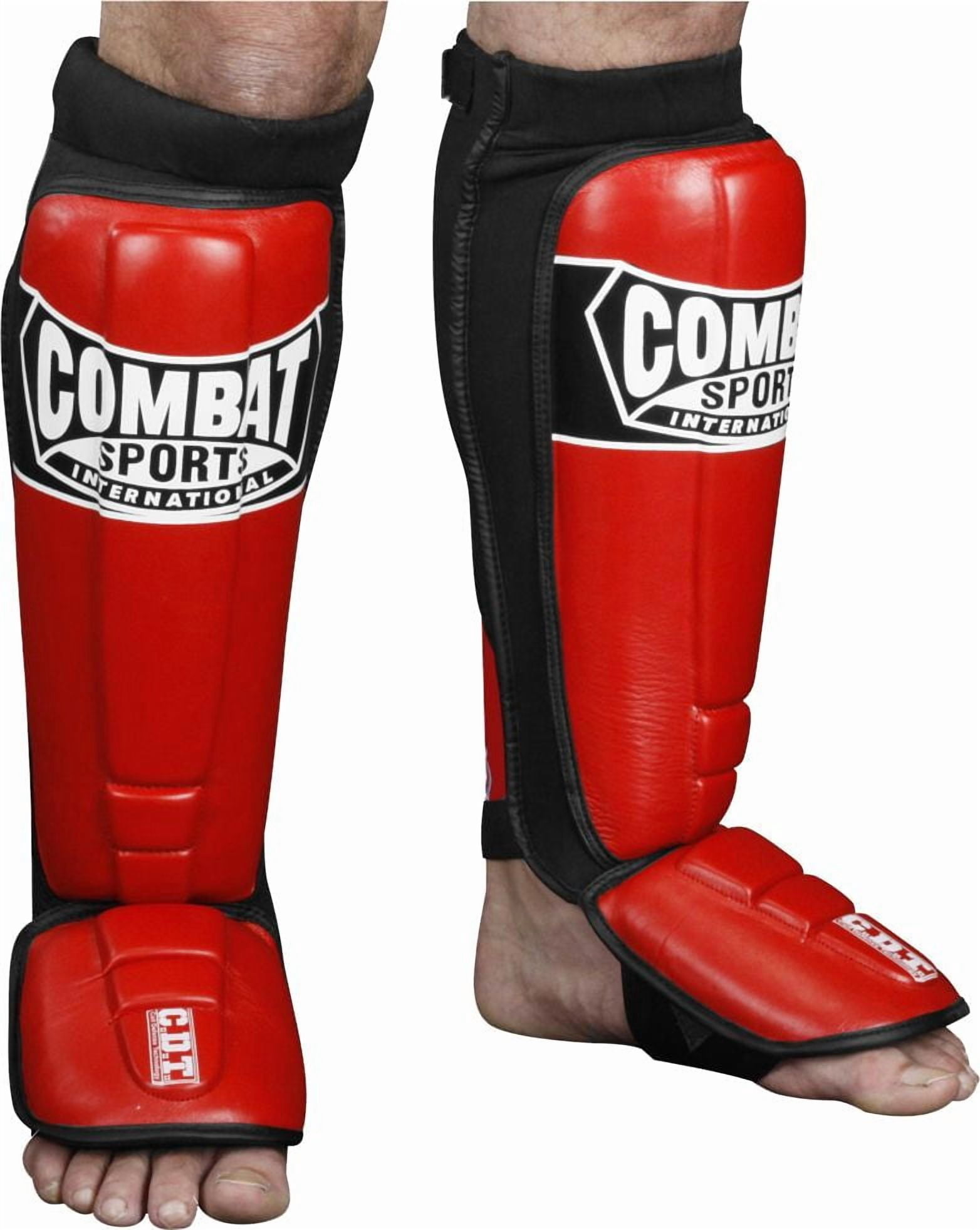 Combat Sports Pro-Style MMA Shin Guards Large Red