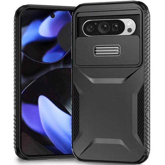 Combat Tough Series Hybrid Case with Camera Lens Cover for Google Pixel 10 / Pixel 10 Pro - Black