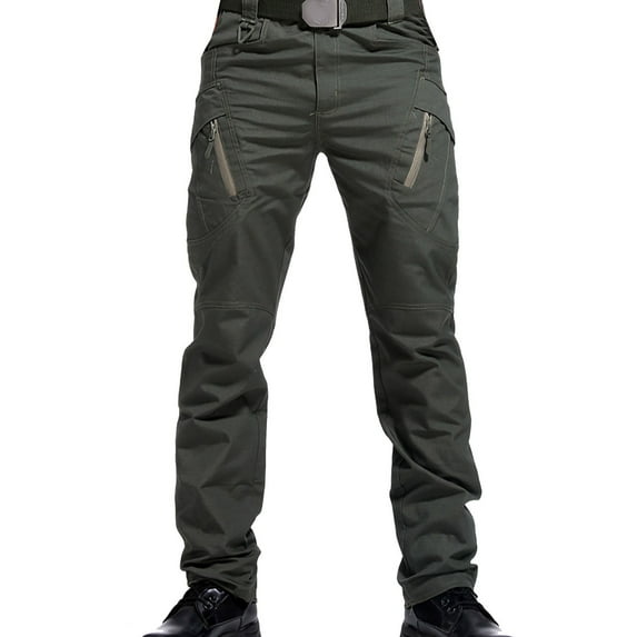 Combat Trousers for Men Clearance Cargo Work Trousers Waterproof Pants Multi Pockets Joggers Black Chino Trousers Slim Tapered Flat Front Casual Pants Stretch Fit Hiking Walking Trousers