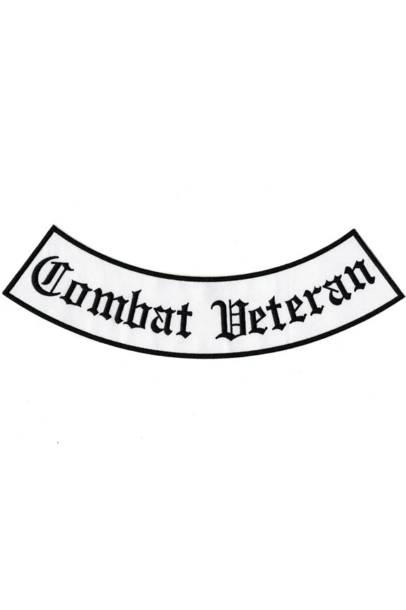 Combat Veteran Bottom Rocker 12" | US Military Vet Patch Large Embroidered for Motorcycle Jacket Iron on - by Nixon Thread Co.