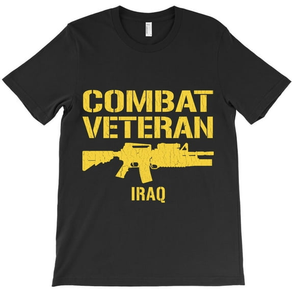 Combat Veteran - Iraq (Vintage Distressed Look), Military Service - Perfect Birthday Present G3653 Unisex T-Shirt, Up to Size 5XL