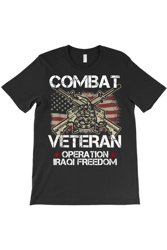 Combat Veteran Iraqi Freedom, Military USA American Flag Gift For Vets - Limited Edition G3625 Unisex T-Shirt, Up to Size 5XL