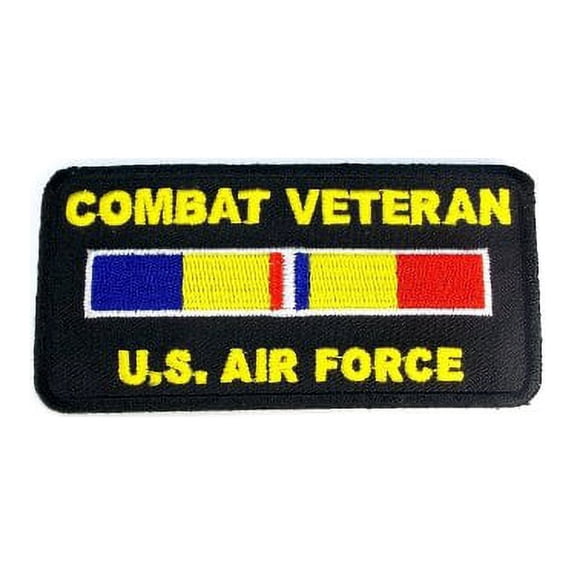 Combat Veteran Ribbon US Air Force Embroidered Military Patch Iron Sew PWPM5021