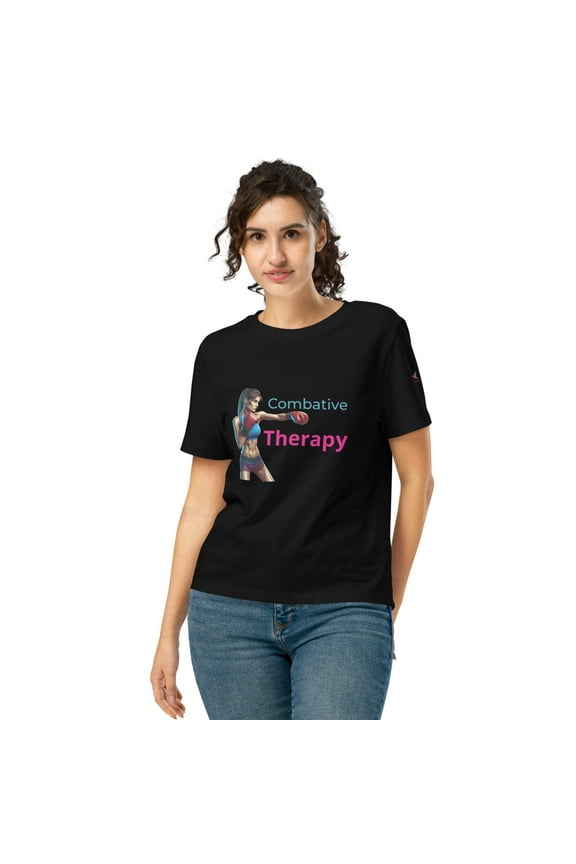 Combative Therapy Women’s boxing organic ribbed neck t-shirt copy (Black, S)