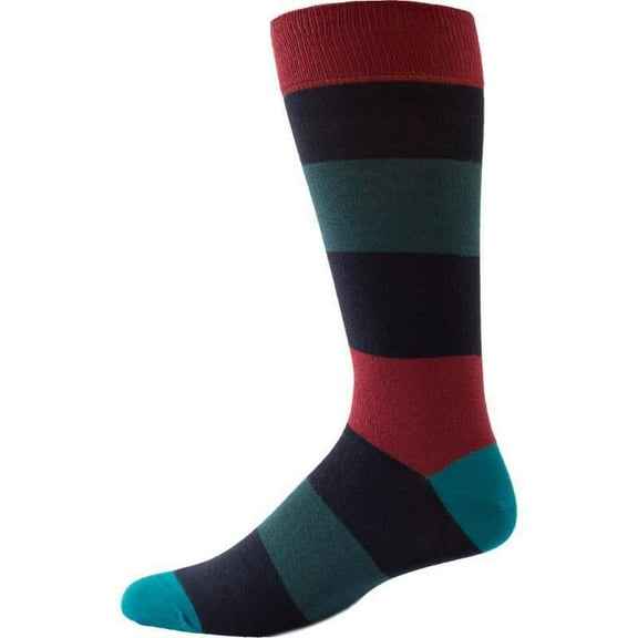 Combed Cotton Colorful Rugby Striped Patterned Men's Socks M8050U