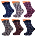 thumbnail image 1 of Combed Cotton Crew Socks for Women Colorful 6 Pairs Size 9-11 - Design 5, 1 of 9