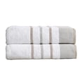 thumbnail image 1 of Luxurious Soft Cotton Decorative 2 Pack Bath Sheet Set, Glacier Grey / Cappuccino, 1 of 6