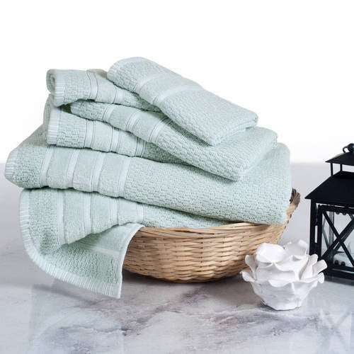 Combed Cotton Towel Set Rice Weave 100 Combed Cotton 6 Piece Set