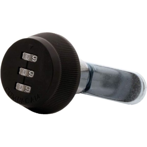 Combi-Cam Combinated Lock 7850R - Medium Black Cam Lock | Keyless 3-Dial Pick-Proof Security Lock | Metal Locks for lockers, Doors, Drawers, Cabinets, & More | Versatile, Durable, & Rust Resistant