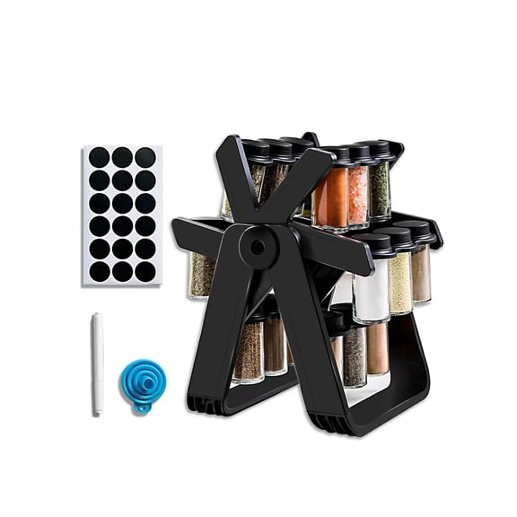 Combinable Turntable for Cabinet, Organization&Storage Rotating Shelves Ferris Wheel Rotating Glass Spice with 18 Jars