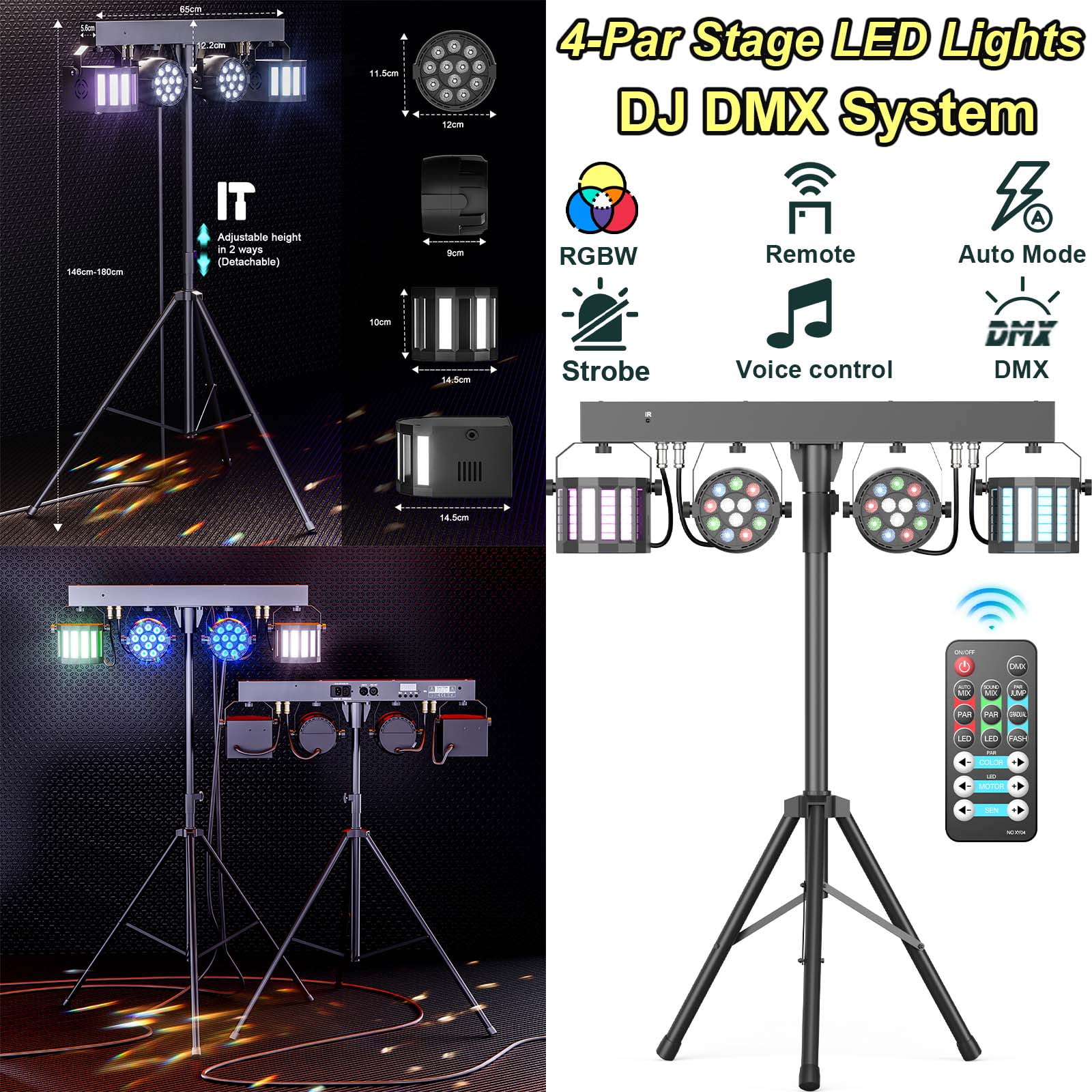 Disco Party Light Combinations 5-in-1 DJ Party Light Kit With