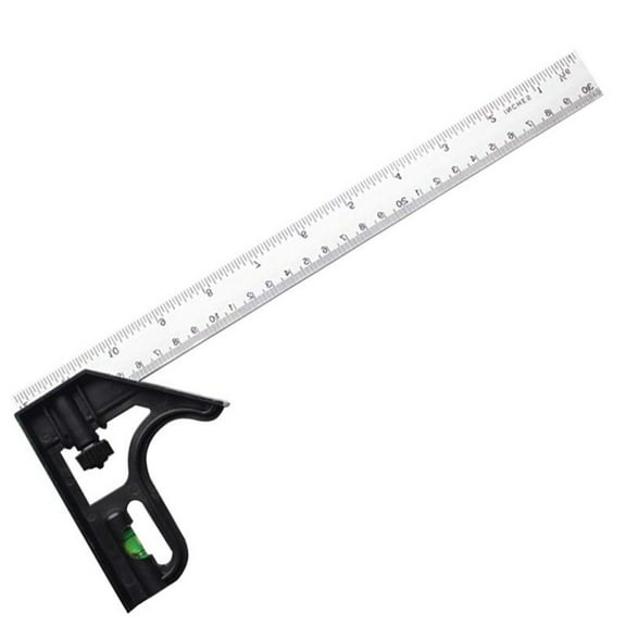 Combination Angle Square 90 Degree Metric Protractor Ruler Level Tool Stainless Steel Adjustable Measuring Layout Gauge for Woodworking