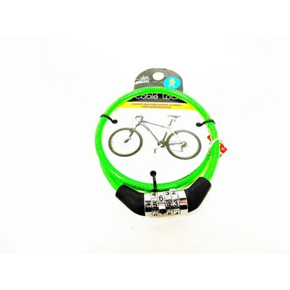 Combination Bicycle Locks Green Bike Cable Lock 26 inch Security Coated