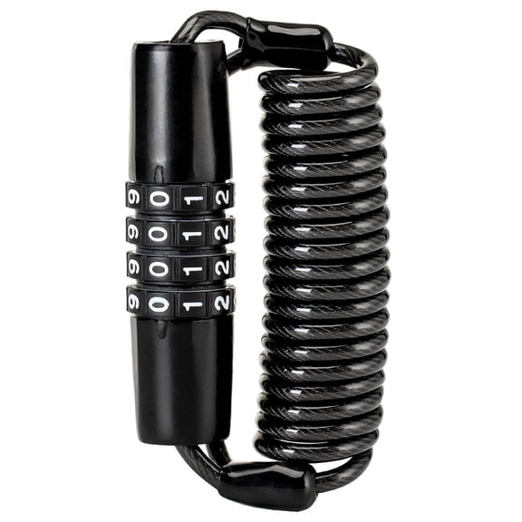 Combination Bike Lock Cable- Resettable Combination Lock, Anti-Theft Coiled Secutiry Cable for Bicycles, Kayaks, Paddle Boards, Gates and Outdoor Gear (5 FT)