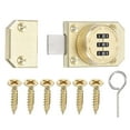 thumbnail image 1 of Combination Cabinet Lock, 3-Digit Password Cabinet Lock Zinc Alloy Mechanical Keyless Safety Door Latch, Gold, 1 of 7