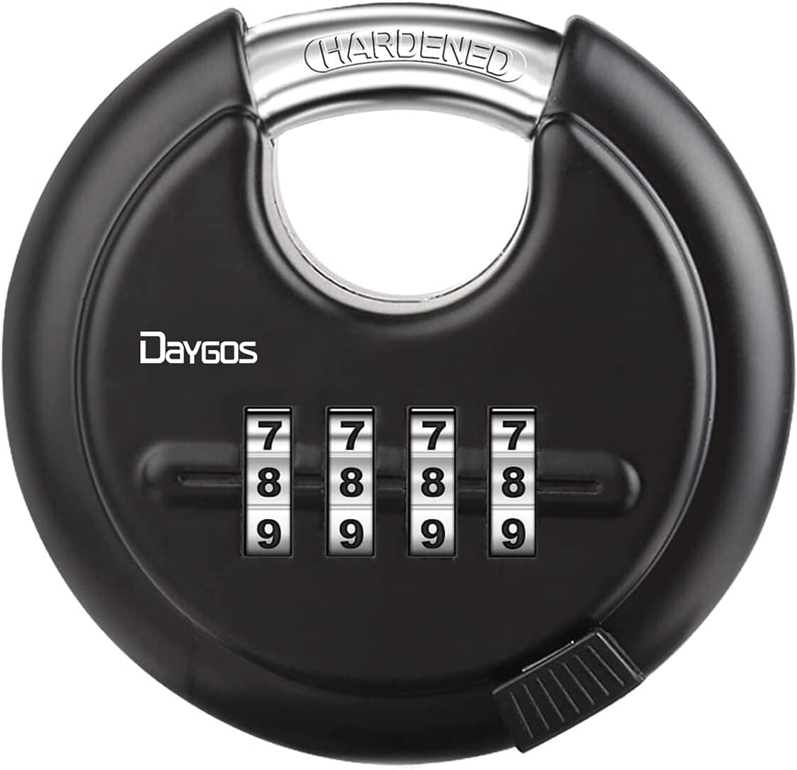 Combination Disc Padlocks for Outdoor - Heavy Duty 4 Digit Code Lock ...