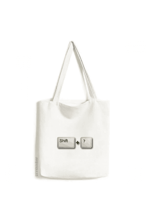 Combination Effect Shift Question Mark Tote Canvas Bag Shopping Satchel Casual Handbag