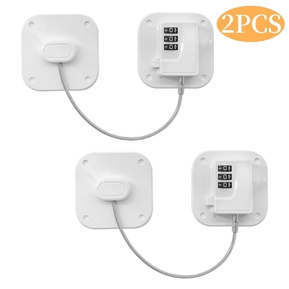 Combination Fridge Lock, Proof Lock for Refrigerator and Cabinets, Safety Locks, 2Pack