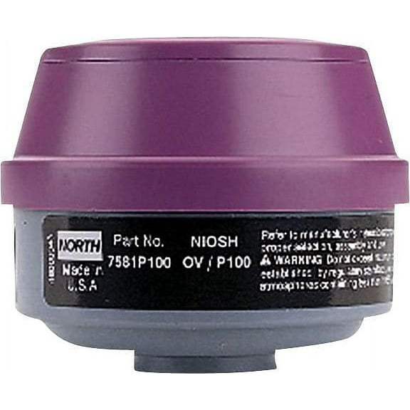 Combination Gas and Vapor Cartridges, Organic Vapor, P100, Black, Magenta