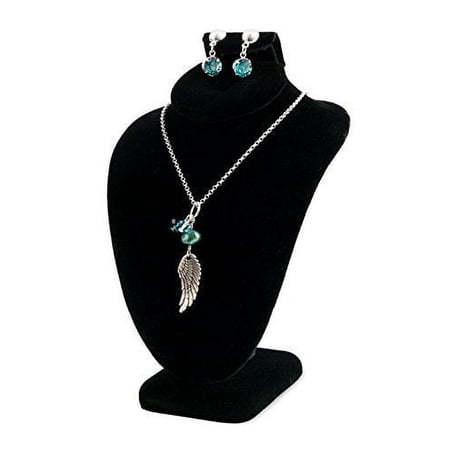 Combination Jewelry Display Bust 6-1/4" Black Velvet