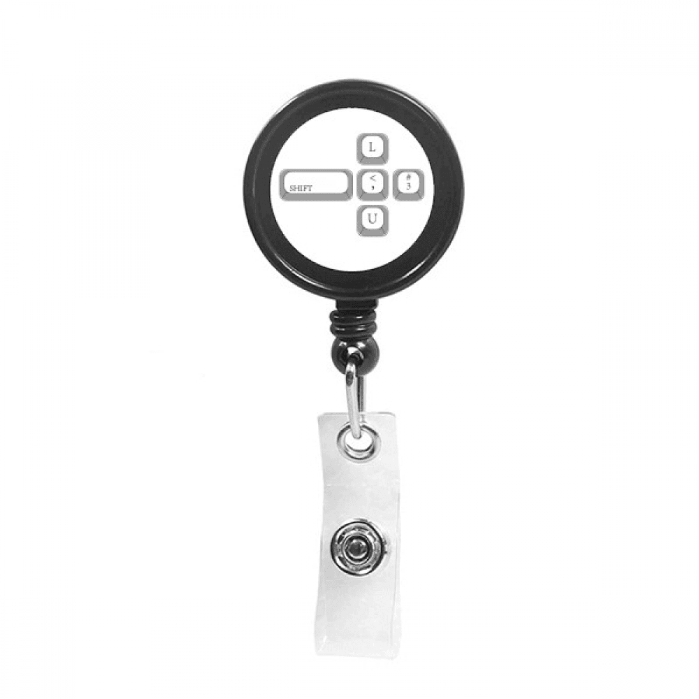 Combination Keyboard Cap Shift Retractable Keychain Badge Holder ID Badge