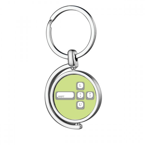 Combination Keyboard Cap Shift Rotating Keychain Metal Keyring Holder