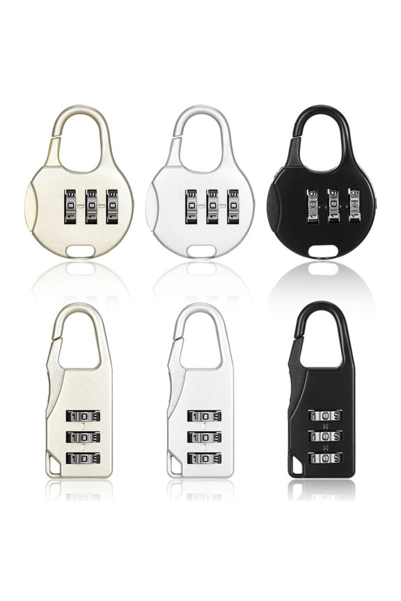 Combination Lock 108 Black 3 Digit Combination Locks Set Small Padlock Combination Lock for Luggage Padlock for Suitcase