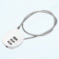 thumbnail image 1 of Combination Lock 15 Inch 3 Position Outdoor Waterproof Combination Padlock with Wire Rope for Luggage Gym Locker Fence Tool Box Backpack, White, 1 of 5