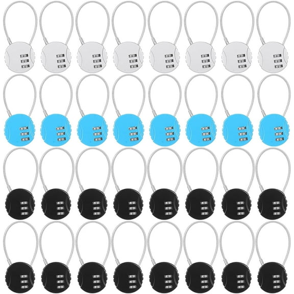 Combination Lock 3 Digit Small Combo Luggage Number Cable Padlock Outdoor Waterproof Resettable Lock for School Gym Locker Travel Backpack Suitcase Storage