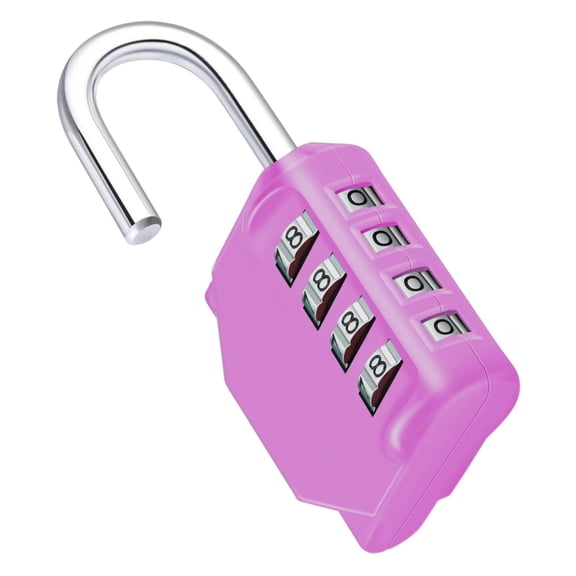 Combination Lock, 4 Digit Combination Padlock Outdoor, School Lock, Gym Locks (Pink)
